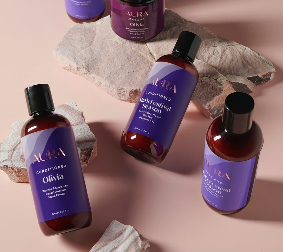 Aura personalized shampoo, conditioner, and mask