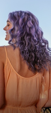 Woman with purple hair color