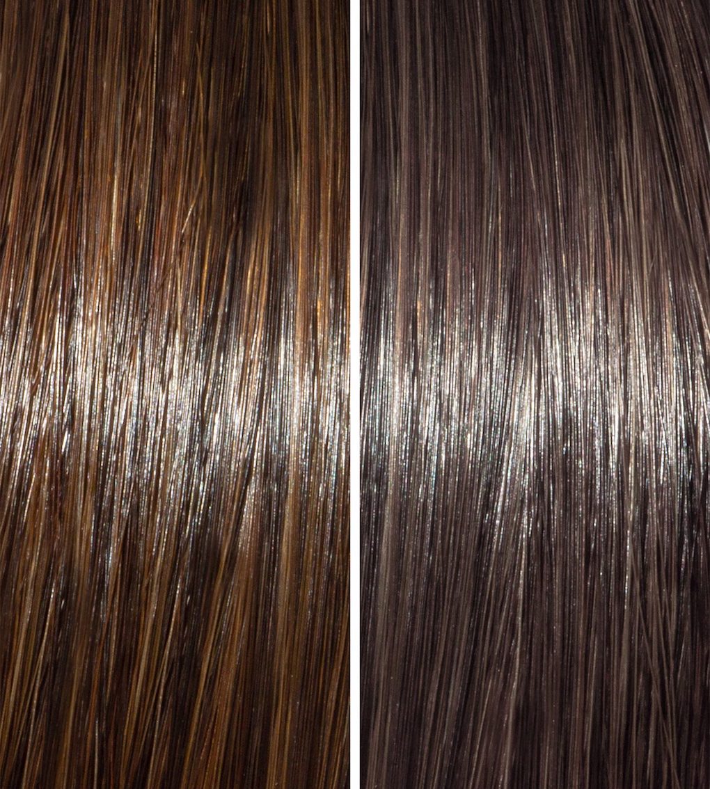 Before & After - Dark Brunette to Black Hair Neutraliser