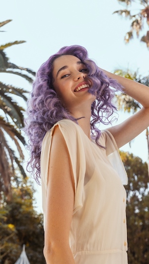 Woman with beautiful curly hair