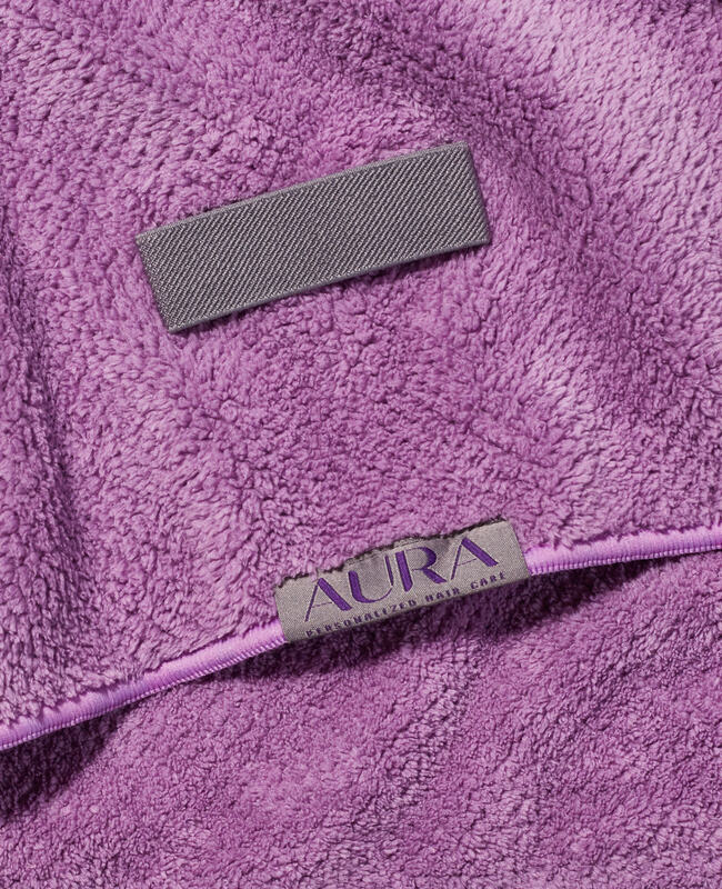 Close up of hair wrap towel material