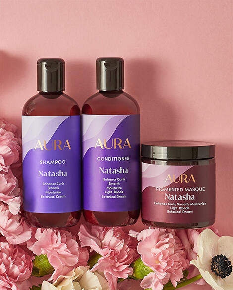 Aura personalized shampoo, conditioner, and mask